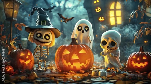 halloween family, AI generated video