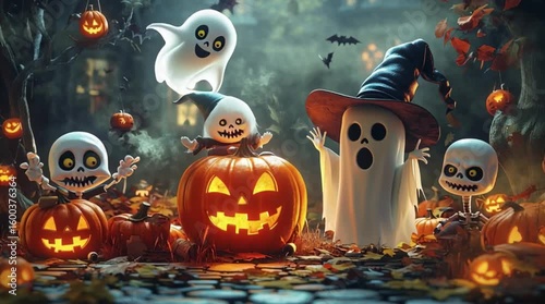 halloween family, AI generated video