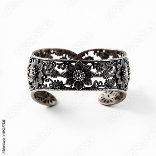 silver bracelet isolated on white