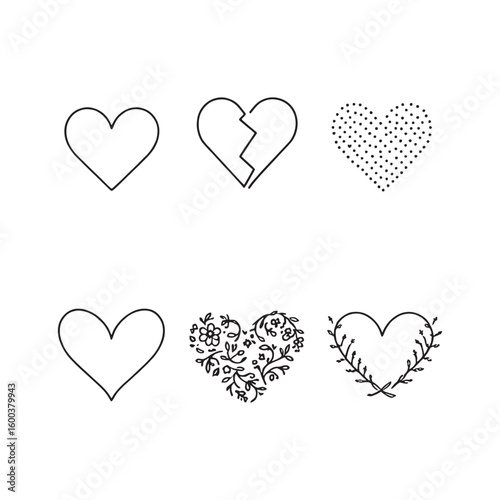 heart filled line art simple design pure heartfelt feelings