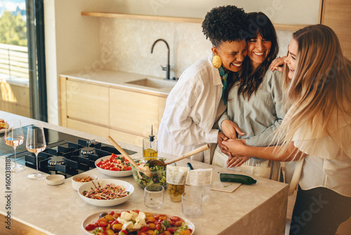 A woman joyfully shares her pregnancy announcement with her close friends
