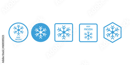 Keep Frozen Vector Sign for Package. Labels for frozen product isolated on white background.