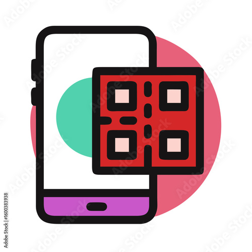 llustration of a store with three connected shopping baskets below, concept image
