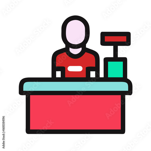 Cashier at the cash register