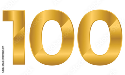 100 Number Luxury logo design vector template illustration