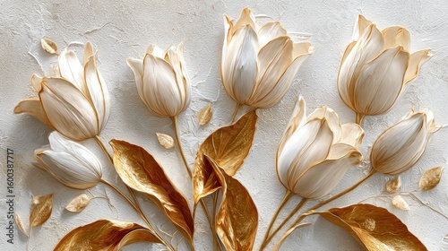 Elegant White And Gold Tulips Bouquet