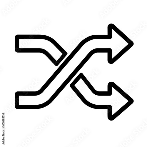 Shuffle Arrows Icon - Random Play and Intertwined Directions Symbol