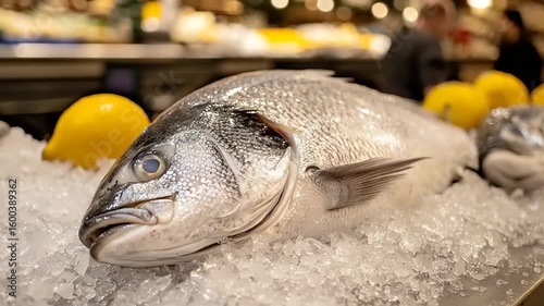 Fresh fish on ice