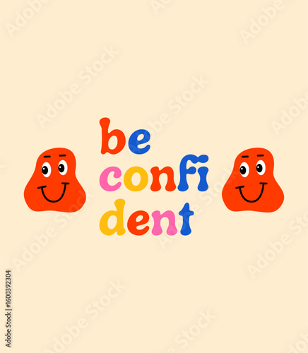 Illustration of a cute abstraction on a beige background.