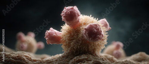 Cancer immunotherapy: car t cell targeting tumor cell visualization for medical research