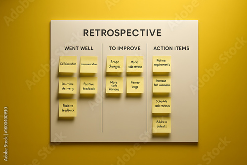 Collaborative Agile Retrospective Board for Team Improvement and Process Optimization