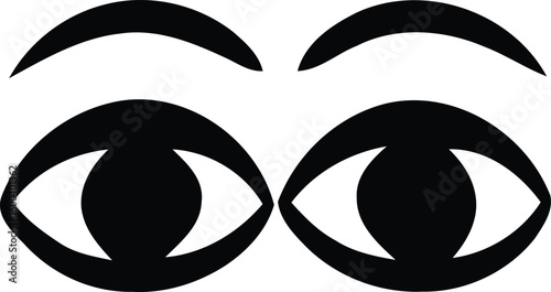 Eye Silhouette with Eyebrows Looking Forward