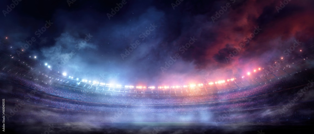 Obraz premium Night Stadium: Electric Atmosphere