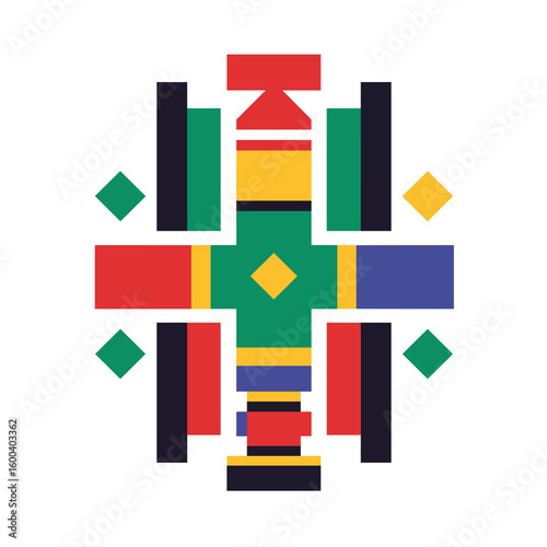 Vibrant Ndebele Art Pattern Showcasing Traditional South African Design Elements and Colors