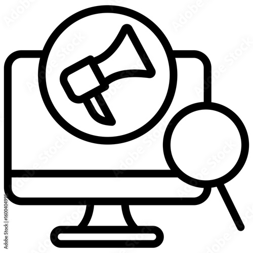 SEM (Search Engine Marketing) line icon