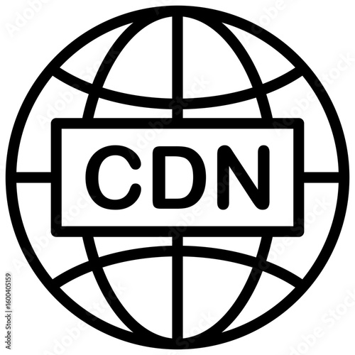 CDN (Content Delivery Network)  line icon