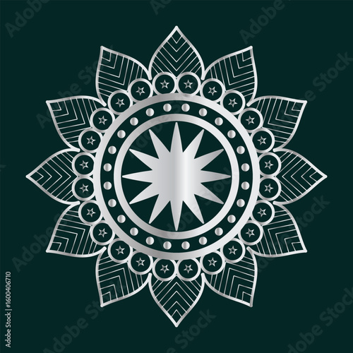 Intricate luxury mandala design with geometric patterns and vibrant colors