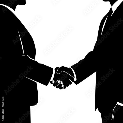 Close-up Business People Shaking Hands Silhouette: Agreement & Partnership