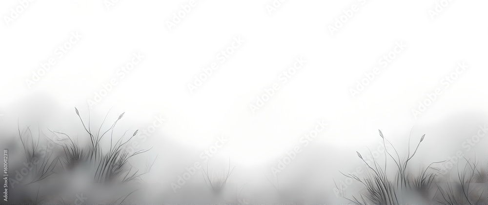 Obraz premium Minimalist Black and White Nature Background with Soft Blurry Grass