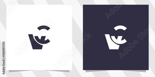 letter cv vc logo design