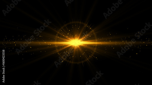 キラキラの金色の光の背景エフェクト画像