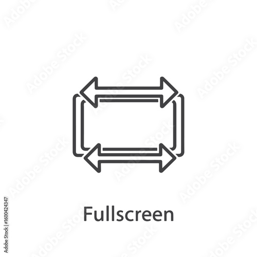 Vector art of a digital icon representing the fullscreen mode on a device with