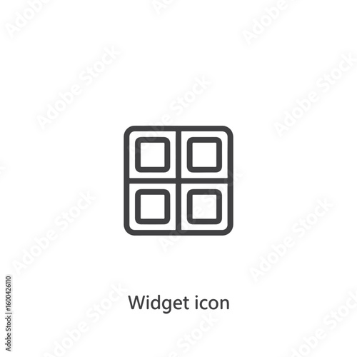 Vector art of a simple line art icon showing a grid of four squares representing a