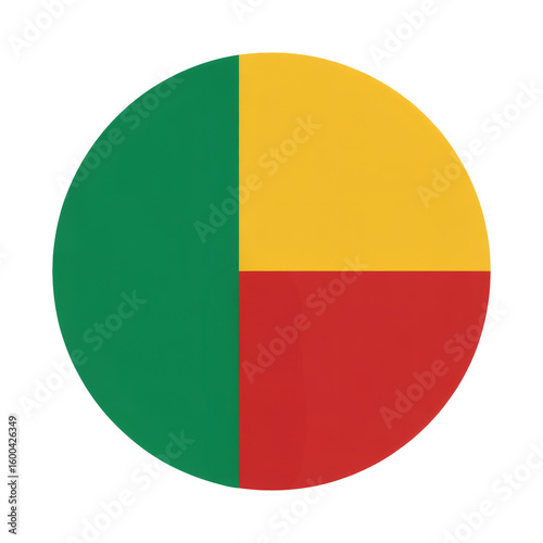 Free Download Simple circle graphic divided into green, yellow, and red sections, minimalist design - GFXLoad