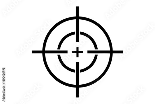 Precise target symbol for focus and accuracy, crisp black lines for modern design, aiming for success, this clear and simple design is perfect for your creative projects