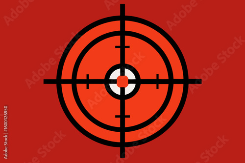 Sharp crosshair graphic symbolizing focus, precision, and aiming for objectives in business or sports, conveying a sense of determination and strategic targeting with bold lines.