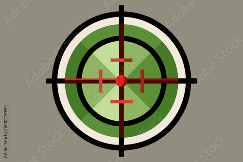 Precision targeting reticle signifies focus accuracy and strategic aim for achieving goals in business or sports, embodying clarity and determination.