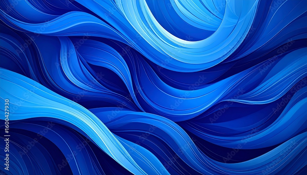 Fototapeta premium Abstract flowing blue waves (2)