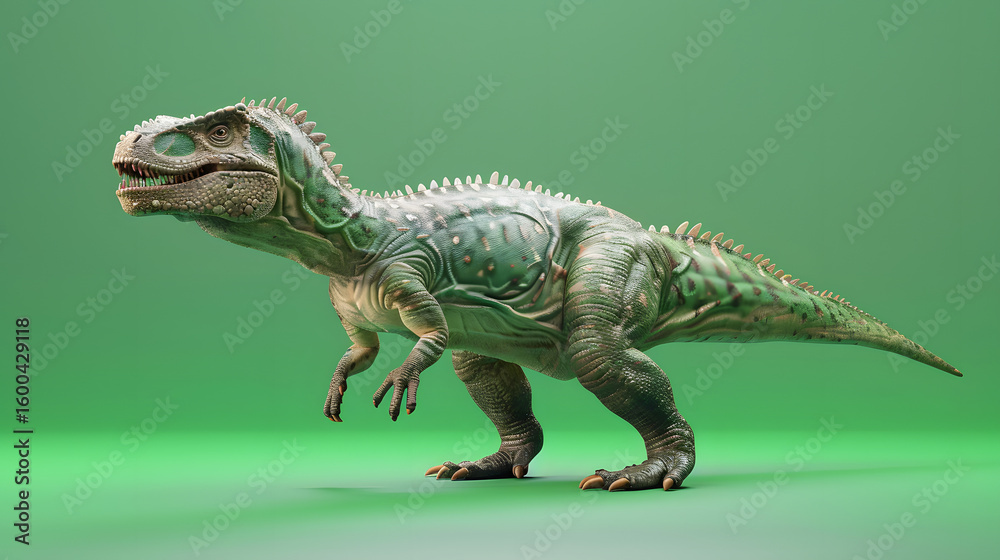 Fototapeta premium iguanodon standing calmly visible on green screen background
