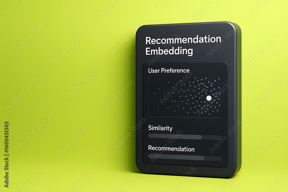 Obraz premium Sleek Recommendation System Interface Displaying Personalized Suggestions for User Engagement