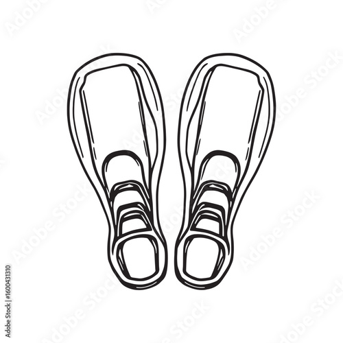 Swim fins line art lightweight durable material for swimming