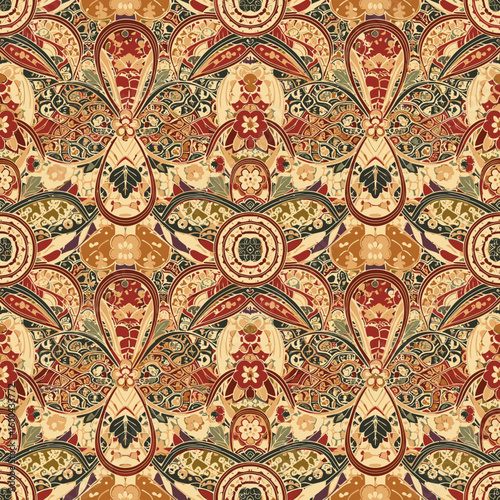 Traditional Japanese seamless background with Kōjitsunagi style patterns