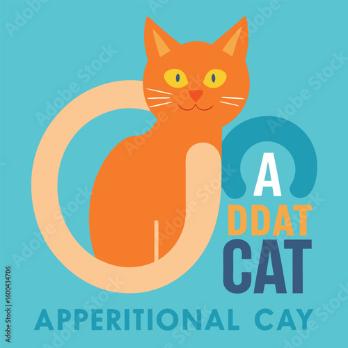 Cat adoption awareness art for compassionate pet choices colour Art Vector illustration