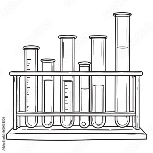 Tube Rack line art plastic holder for test