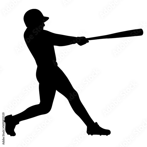 Baseball Player Silhouette Swinging Bat