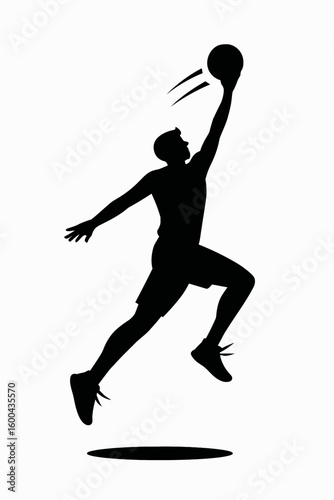 Basketball Player Jumping Silhouette Illustration
