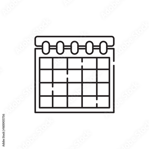 Calendar icon, Containing date, schedule Symbol Outline icon Transparent background