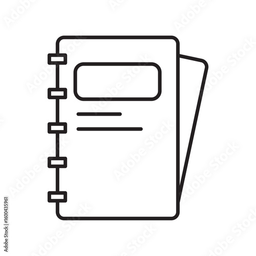 Book or notebook icon Symbol Outline icon Transparent background