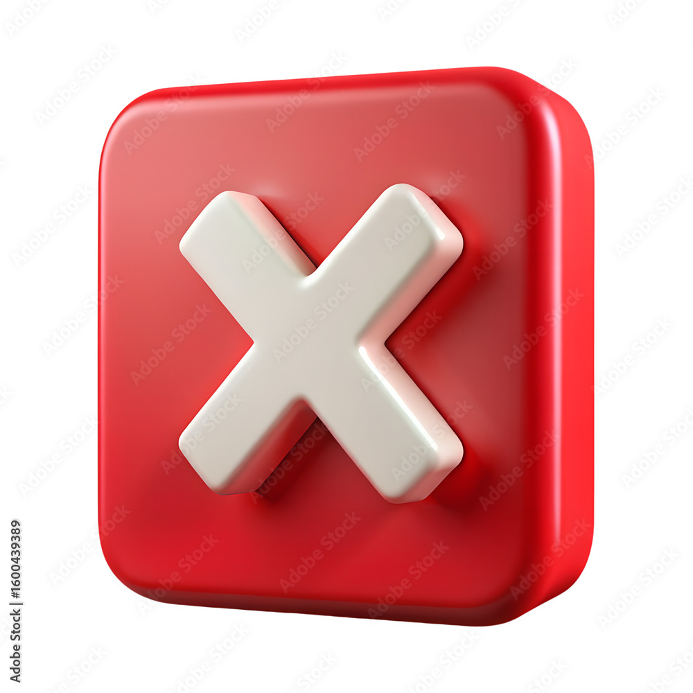 Obraz premium Red Cancel Button Icon Design
