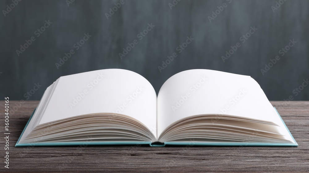 Obraz premium A book is open on a wooden table