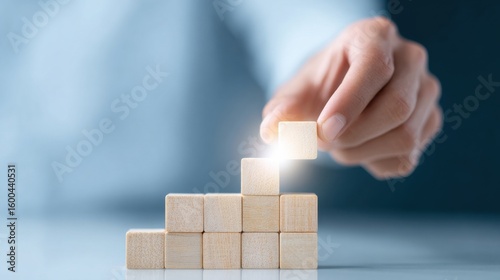 A person is holding a wooden block and breaking it into pieces