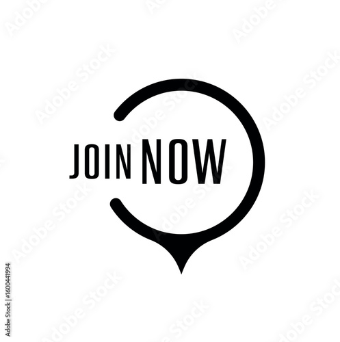 join now sign on white background	