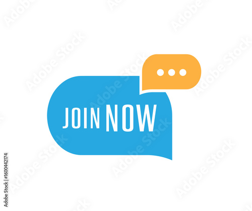 join now sign on white background	