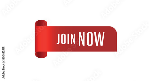 join now sign on white background	