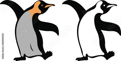 Black Emperor penguin vector illustration