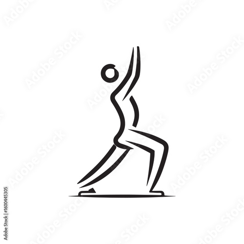 Aerobics line art dynamic fitness flow for health